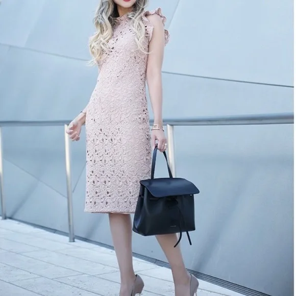 Zara | Dresses | Zara Woman Guipure Pink Lace Dress S New With Tags |  Poshmark